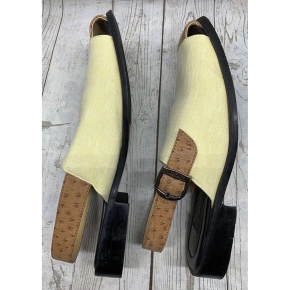 Rodelli Uomo New York Yellow/Brown Slip-On Leather Casual Square Toes Size 10.5 - Picture 11 of 13
